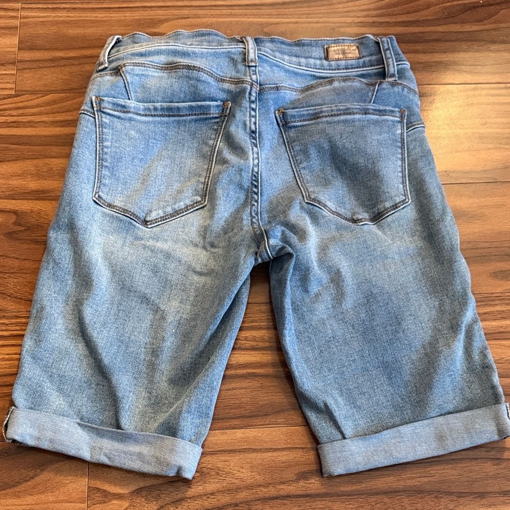 Juicy Couture Faded Light Blue Denim Bermuda Shorts - Picture 3 of 4